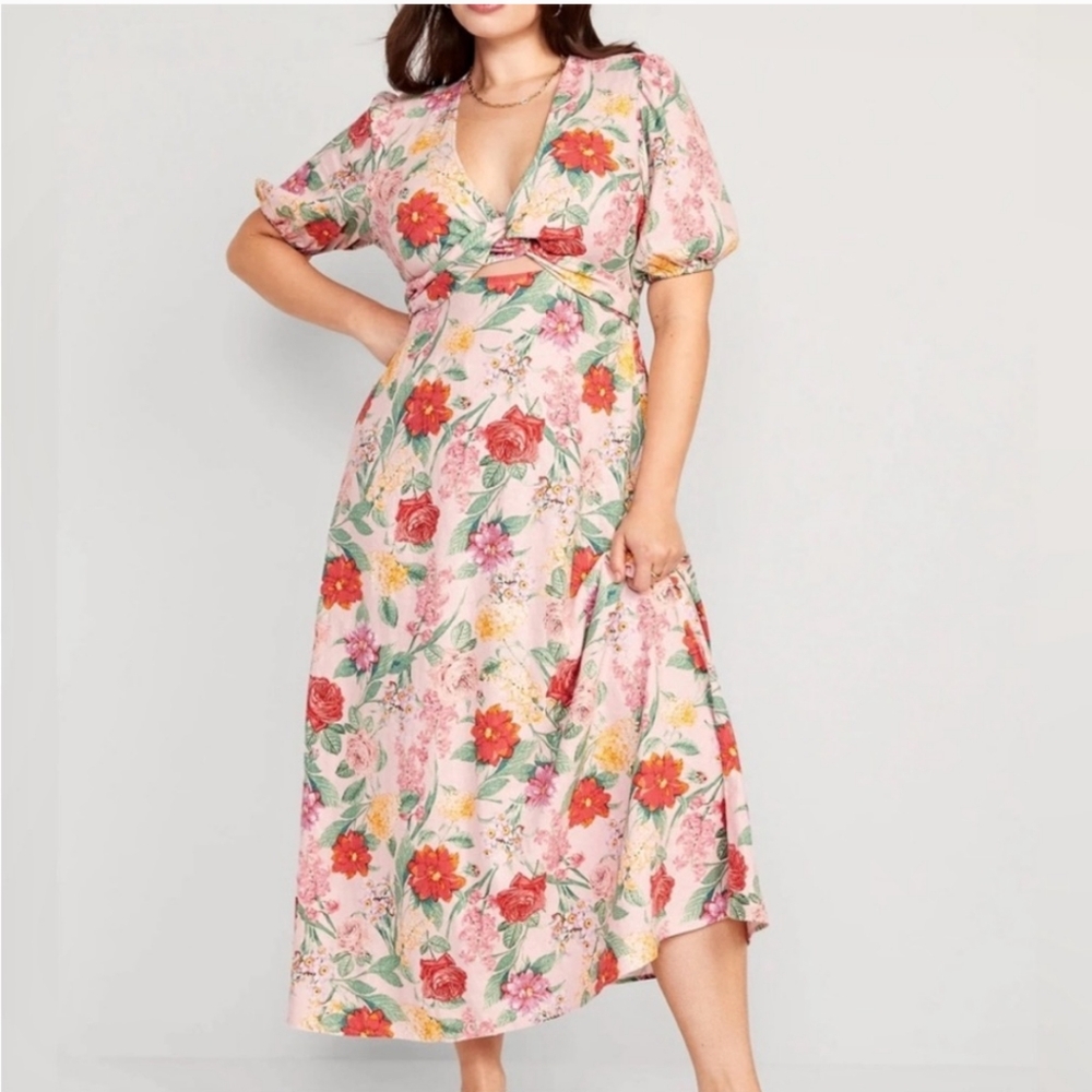 Old Navy twist wrap linen dress